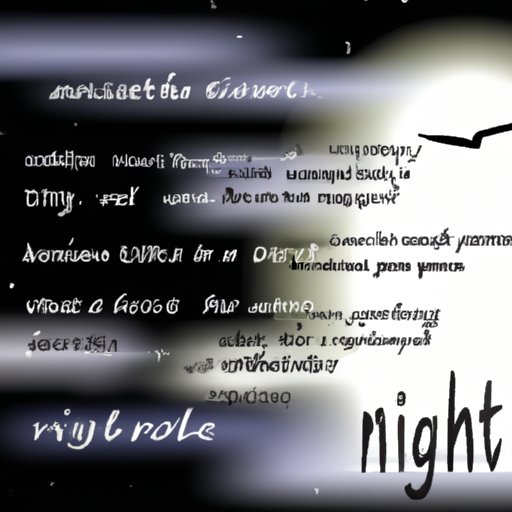 dark night sky description creative writing