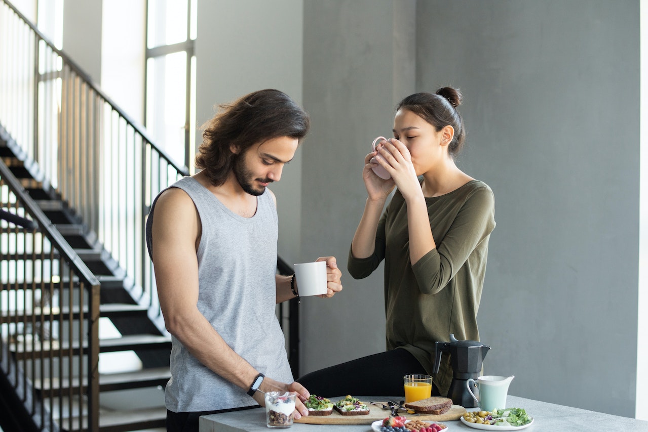 Couple eating protein without meat or dairy